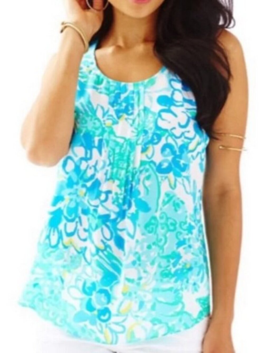 Lilly Pulitzer Dahlia Silk Tank in Resort White In A Pinch Size XS
